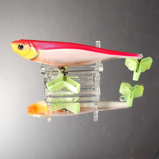 4 inch topwater walking pencil popper hybrid (Blazing Wildfire)