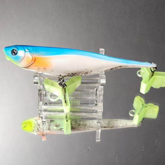 4 inch topwater walking pencil popper hybrid (Frostbite Ember)