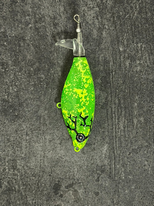 90 mm Topwater plopper (Nuclear Meltdown Battle Shad)